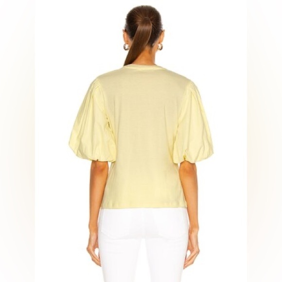 Jonathan Simkhai Standard DENISE BELL-SLEEVED TOP IN YELLOW Sz S - Picture 3 of 10